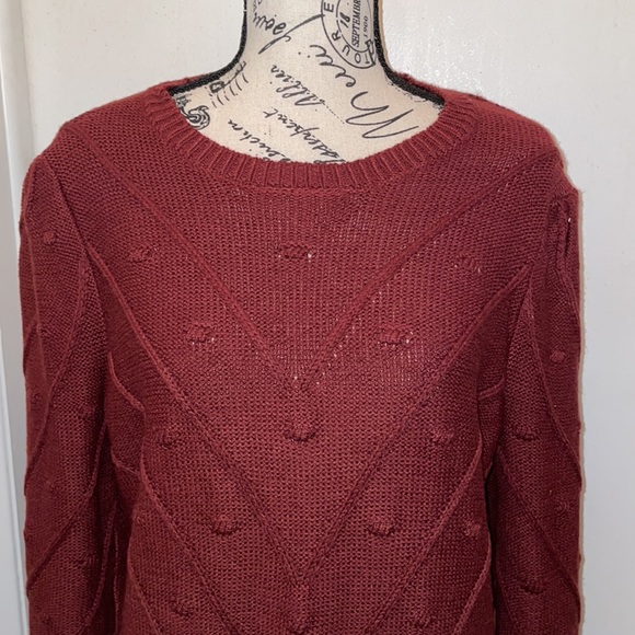 ADRIENNE VITTADINI Maroon knit Sweater dress long sleeve dress sz XL NWT - Picture 2 of 7